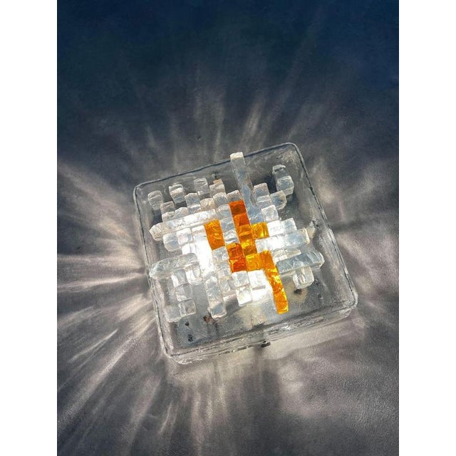 Vintage Italian Sculptural Glass Wall Light from Poliarte, 1970s For Sale - Image 13 of 15