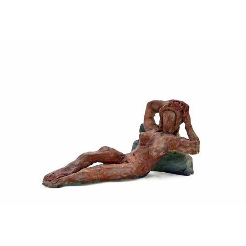 1960s Sirio Pellegrini, Reclined Girl Sculpture, 1960s, Terracotta For Sale - Image 5 of 5