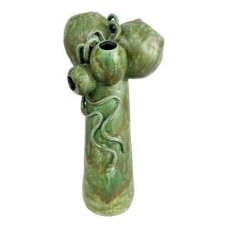 Vintage Abstract Studio Pottery Vase With Fantasy Pods Signed Bearden For Sale
