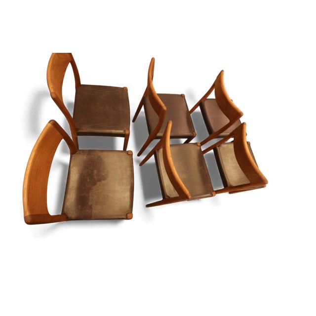 Danish Dining Chairs in Teak and Leather, 1960s, Set of 6 For Sale - Image 17 of 18