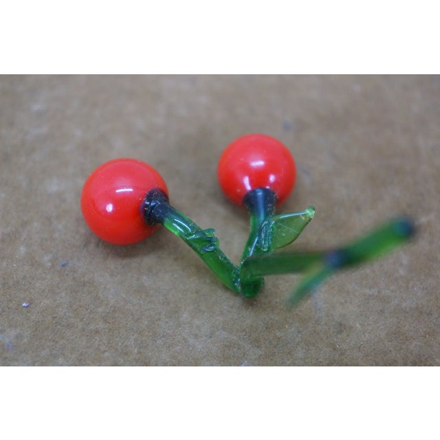 Red Mid 20th Century Hand Blown Glass Cherry Name Place Card Holder Table Settings - Set of 6 For Sale - Image 8 of 10