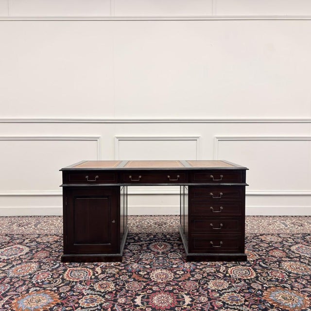 English Desk with Leather For Sale - Image 3 of 18