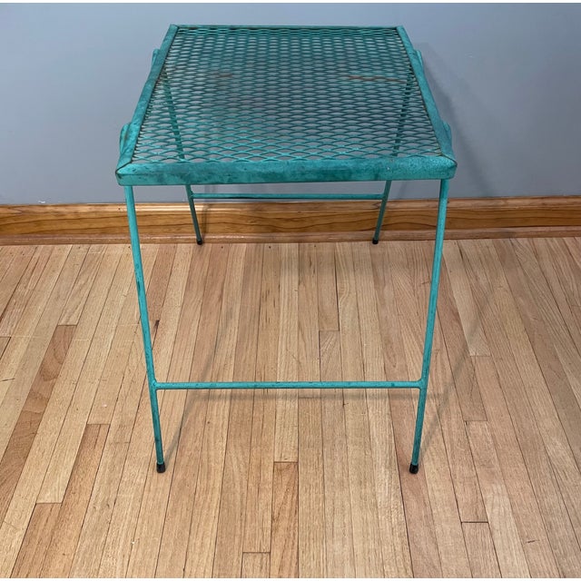1960s One Woodard Attributed Wrought Iron Garden Outdoor End Table MCM Patio For Sale - Image 4 of 8