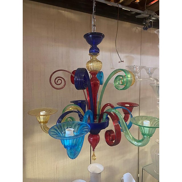 Murano Multicolors Glass Chandelier by Simoeng For Sale - Image 7 of 9