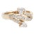 Vintage Diamond Bypass Ring Hearts 14 Karat Yellow Gold Estate Fine Jewelry size 5.5 For Sale