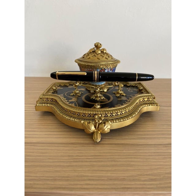 For sale is a beautiful Imari French Inkpot and Pen Holder for the desk. The Imari inkpot has a removable lid which has an...