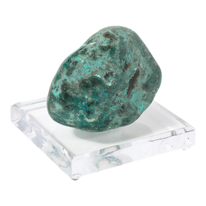 Mid-Century Modernist Malachite Specimen on Faceted Lucite Base by Holly Hunt