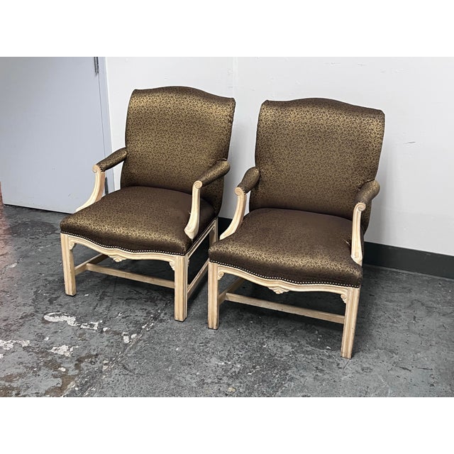 Schnadig Fine Furniture French Provincial Carved Armchairs, Pair For Sale - Image 12 of 12