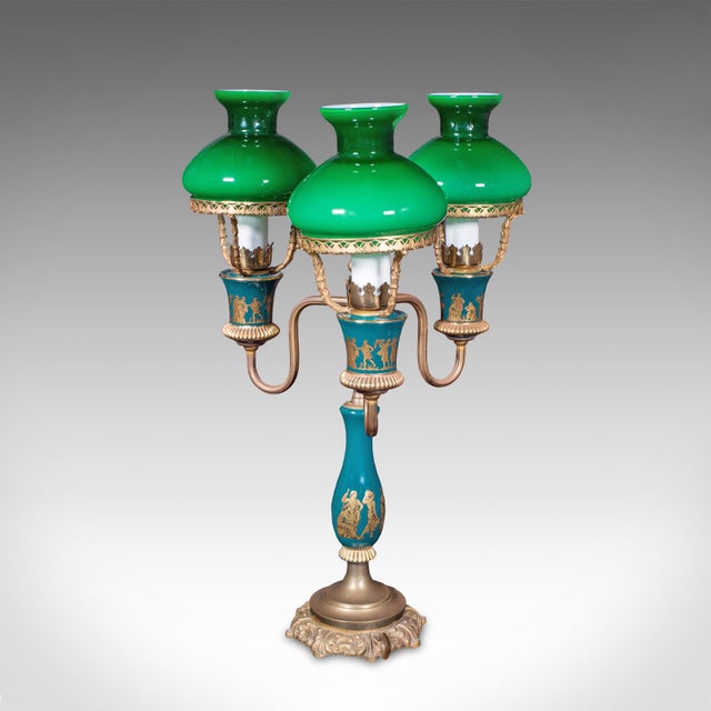 1970s Vintage Three Branch Table Lamp, English, Accent Light, Neoclassical Revival For Sale - Image 5 of 12