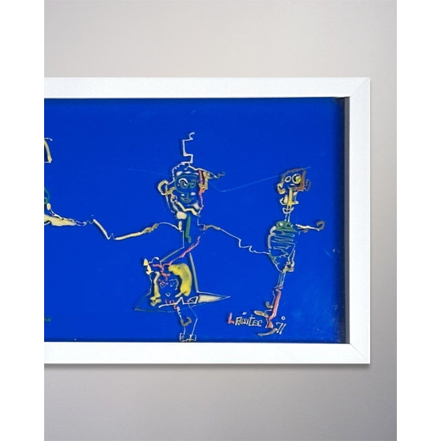 1970s Lassiter 1971 Outsider Painting on Lucite 37 X 10 For Sale - Image 5 of 6