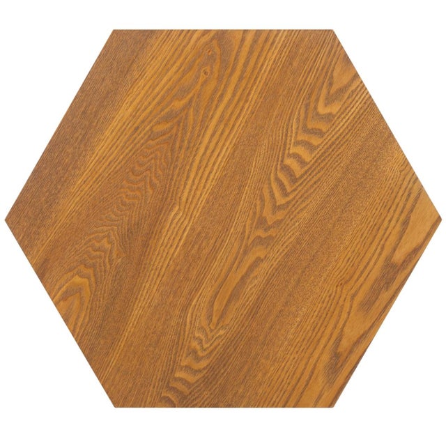 Danez Hexagon Cane Accent Table in Natural / Natural For Sale In Philadelphia - Image 6 of 9