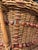 1970s Vintage 1970s Honey-Toned Wicker Basket With Wood Bead Detail & Sculptural Handles For Sale - Image 5 of 9