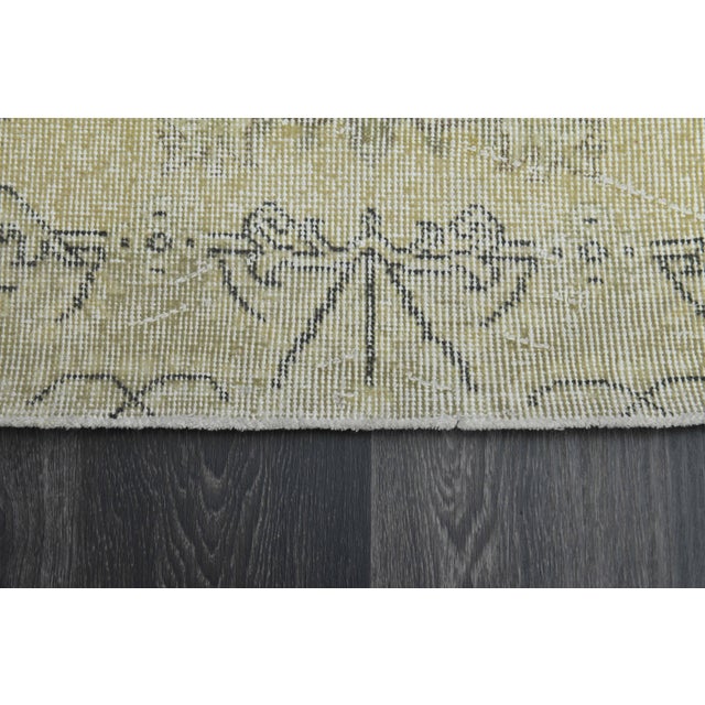1970s Vintage Handmade Wool Cotton Yellow Area Rug For Sale - Image 10 of 11