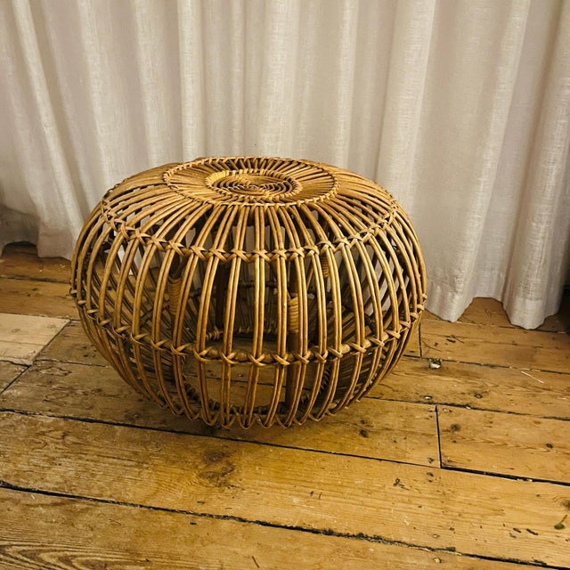 Large Bamboo Lobster Pot Ottoman by Franco Albini For Sale - Image 6 of 8