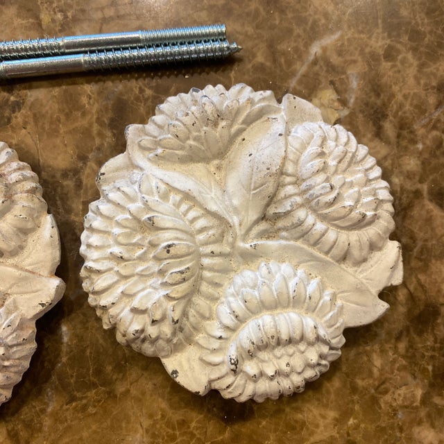 Art Deco 1920s Waverly Studios Cast Iron Hand Painted Curtain Tie Backs - Set of 2 For Sale - Image 3 of 6