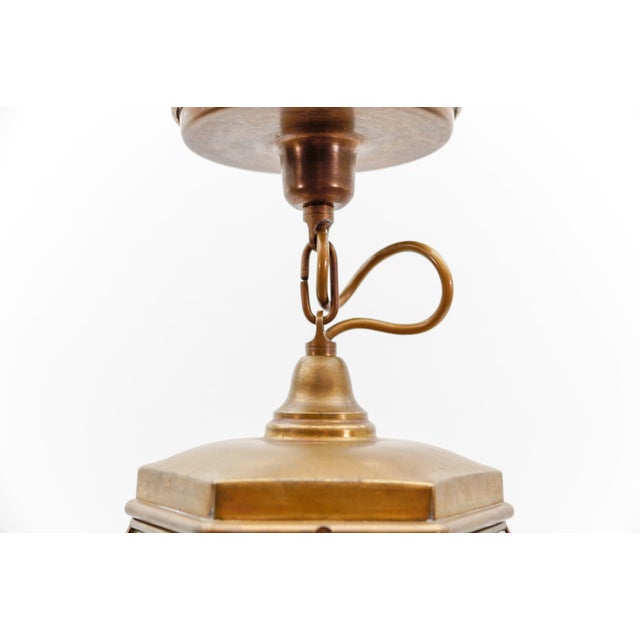 Cut Glass and Brass Pendant Light in the style of Adolf Loos, Austria, 1930s For Sale - Image 6 of 13