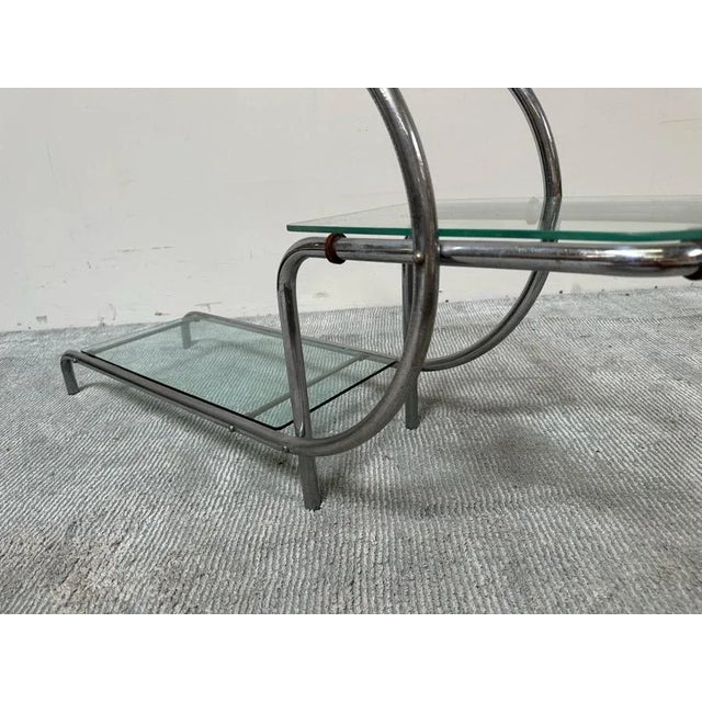 Art Deco Machine Age Chrome Tubular Support Etagere Attributed to Emile Guyot for Thonet For Sale In San Diego - Image 6 of 8