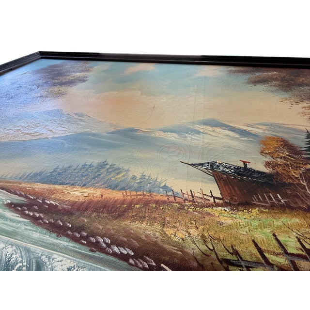 Late 20th Century H. Hermans Wooded River Landscape Oil Painting For Sale - Image 4 of 4