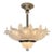 Myran Allan Luxury Lighting Vintage Italian Satin Glass and Silver Semi Flush Mount/Chandelier For Sale
