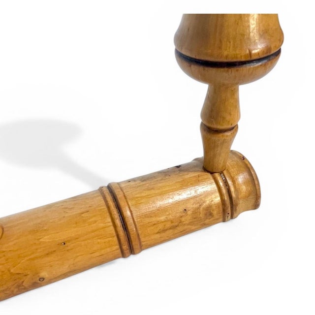 Antique French Provincial Faux Bamboo Wood 5 Peg Coat Hat Rack For Sale - Image 10 of 12