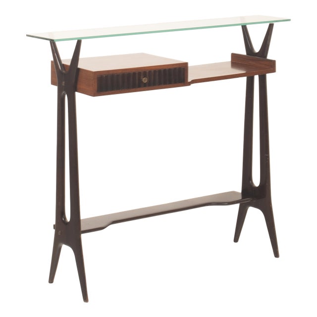 Mid-Century Modern Italian Rosewood Console Table, 1950 For Sale