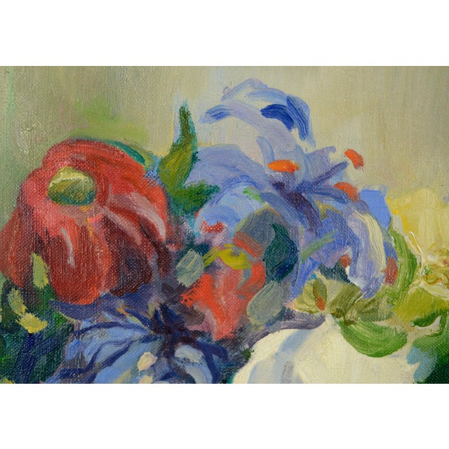 Textile Spring Bouquet, Mid Century Floral Still-Life by Helen Gapen Oehler For Sale - Image 7 of 11