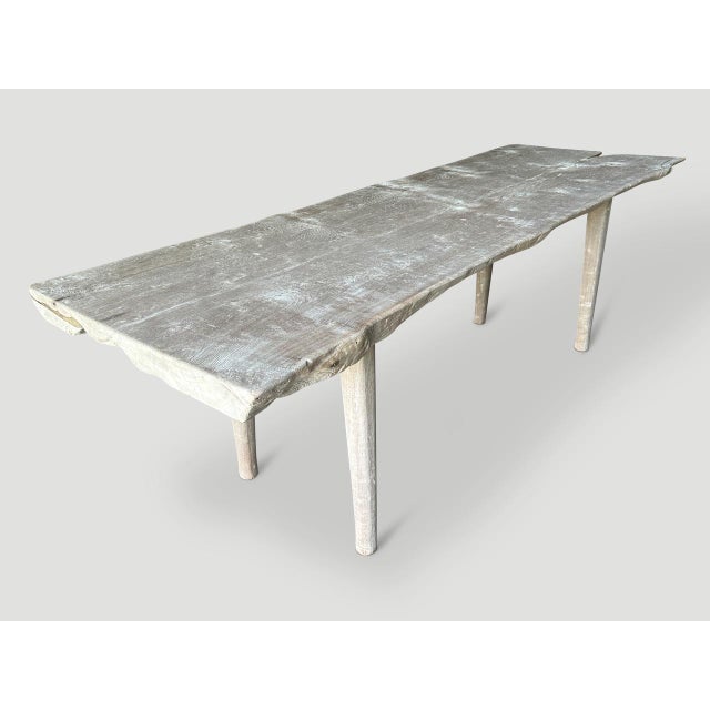 Contemporary Andrianna Shamaris St. Barts Bleached Teak Wood Dining Table For Sale - Image 3 of 6