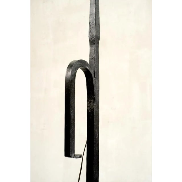 Modernist Floor Lamp in Wrought Iron, France, 1960s For Sale - Image 7 of 12