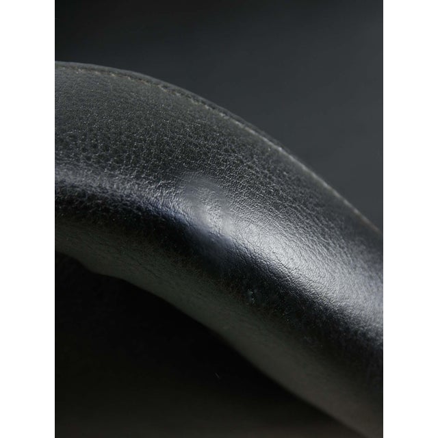 Vintage Italian Black Leatherette and Chrome Swivel Chair, 1970s For Sale - Image 9 of 18