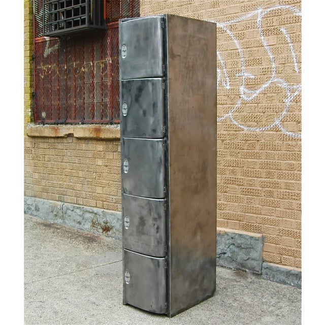 Industrial 1950s Industrial Brushed Steel Brunswick Bowling Locker For Sale - Image 3 of 8