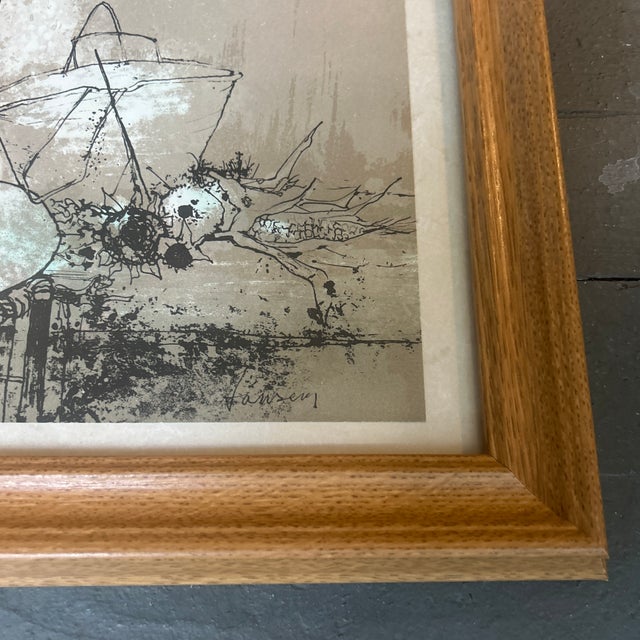 Expressionism 1960’s Jean Jansem “Still Life With Chair and Hat” Original Lithograph For Sale - Image 3 of 4