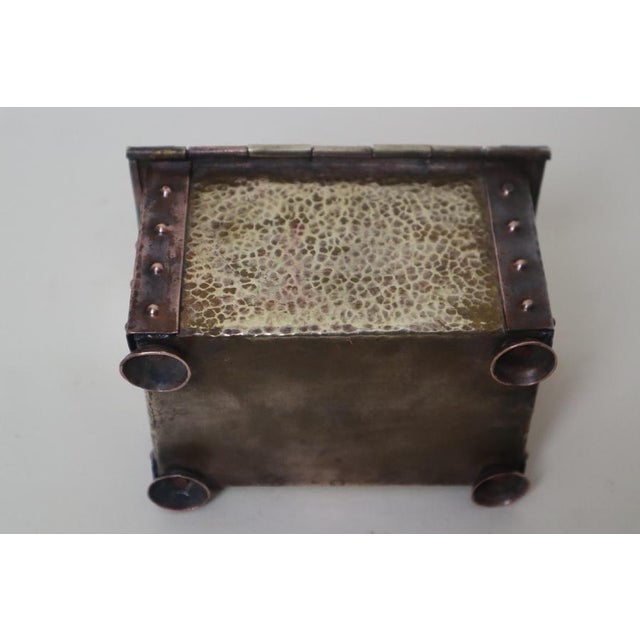 Handcrafted Brass and Copper Love Box with Pharaoh Design, 1920s For Sale - Image 4 of 10