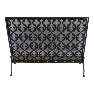 Vintage American Arts & Craft Style Cast Iron Fireplace Screen