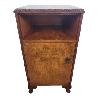 Mid-Century Walnut Bedside Cabinet with Shell Carvings, 1960 For Sale