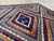 Fine Afghan Kazak Style Rainbow Sunburst Wool Rug 5x7 For Sale - Image 12 of 13