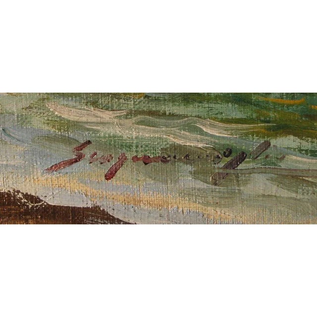 Scognamiglio, Harbor Scene in View of Vesuvius, 1890s, Oil on Canvas, Framed For Sale - Image 4 of 6