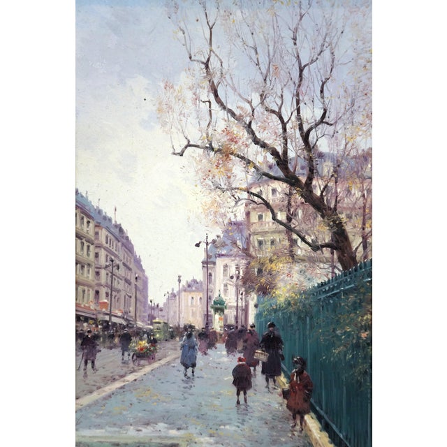 Textile Vasily Gribennikov Streets of Paris Impressionist Cityscape Oil Painting For Sale - Image 7 of 11