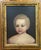 Antique 18th century English primitive folk art oil painting - portrait of a young boy in gilt wood frame. Measures 17...