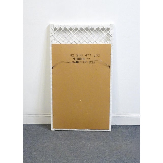 1980s Lexington / Henry Link Country Cottage Style 26" White Wicker Mirror 299-477-202 For Sale - Image 5 of 6