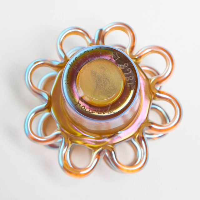 Tiffany Studios “Leaf and Vine” Favrile Glass Vase / Centerpiece Bowl For Sale In New York - Image 6 of 9