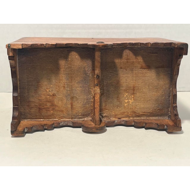 Antique 19th C. Moroccan Wooden Hand Crafted Mother of Pearl and Copper Dowry Box For Sale - Image 9 of 13