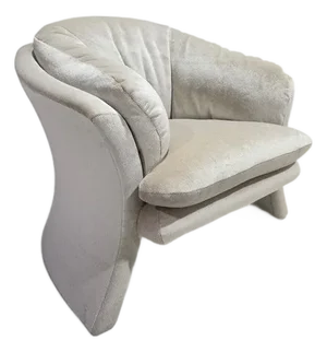 Vintage Postmodern Vladimir Kagan Style Sculptural Lounge Chair Newly Reupholstered