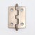 Vintage cabinet hinge made of brushed steel with button tips, five knuckles, and a template hole pattern. The original...
