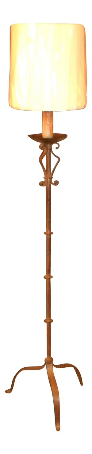 Vintage French Tole Candlestick Floor Lamp