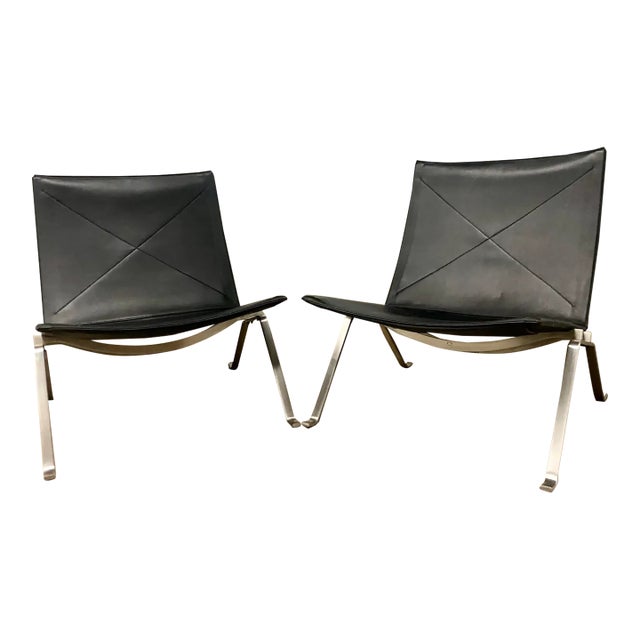 Pk22 Lounge Chairs Designed by Poul Kjaerholm From Fritz Hanzen . For Sale