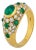 1990s Cartier Emerald Diamond 18k Yellow Gold Ring, Size 7 For Sale