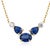 Modern Oval Pear Sapphires Diamonds 2.35 Carat Yellow and White Gold 16.5 Inch Necklace For Sale - Image 3 of 6