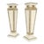 Tessellated Marble Tapered Square Obelisk Shape Pedestals Stands - A Pair For Sale