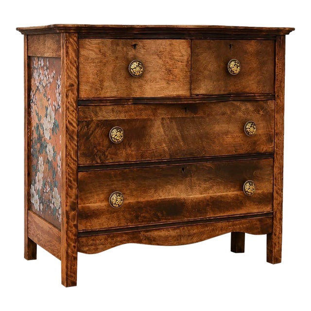 Vintage Serpentine Chest of Drawers For Sale