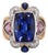 Natural Diamond 0.62cts & Tanzanite 10.90cts Ring in 14k Gold, Size 3 For Sale